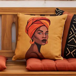Illustration : Housses de coussin à imprimé africain, lot de 4