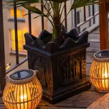 Illustration : Pot en terre cuite fait main, noir, 23 cm