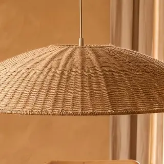 Illustration : Grande suspension en jute tressé, 69,5 cm, hauteur réglable
