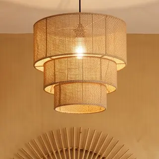 Illustration : Suspension bohème en jute tressé, 32 cm