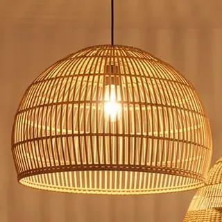 Illustration : Suspension vintage en rotin naturel, fabriquée à la main
