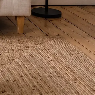 Illustration : Tapis en jute naturel tressé main, modèle Alhambra